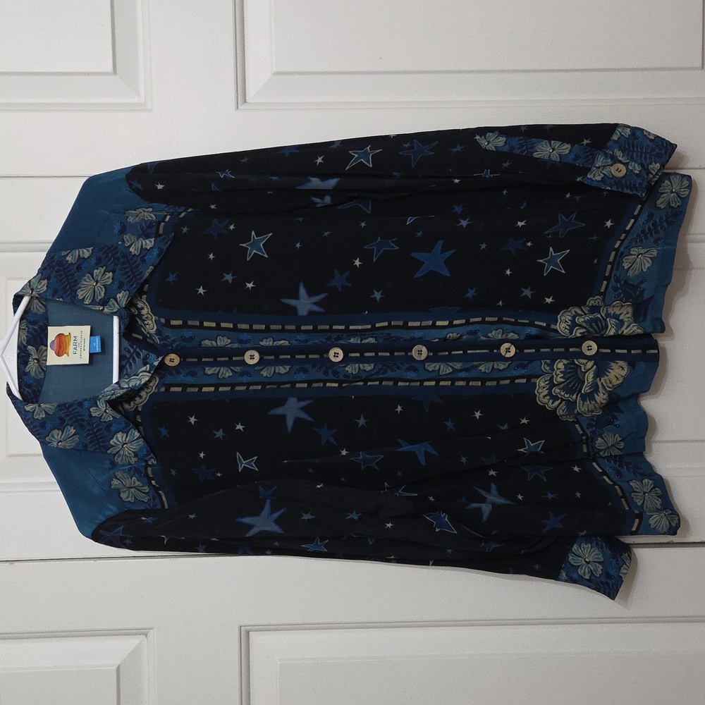 ❌❌❌ SOLD ❌❌❌FARM Rio By Anthropologie Button Up Blouse/ Medium - Picture 2 of 8